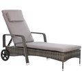 Gardenised Outdoor Weather Resistant Beach or Poolside Rattan Lounge Chair, Charcoal QI003962.CH